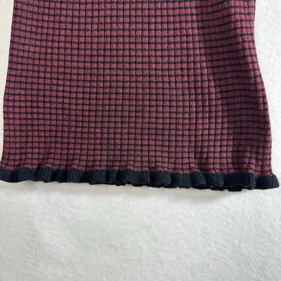 Vtg Derek Heart Turtleneck Top Womens M Striped Ribbed Slim Fit Grunge Y2K - Picture 4 of 12